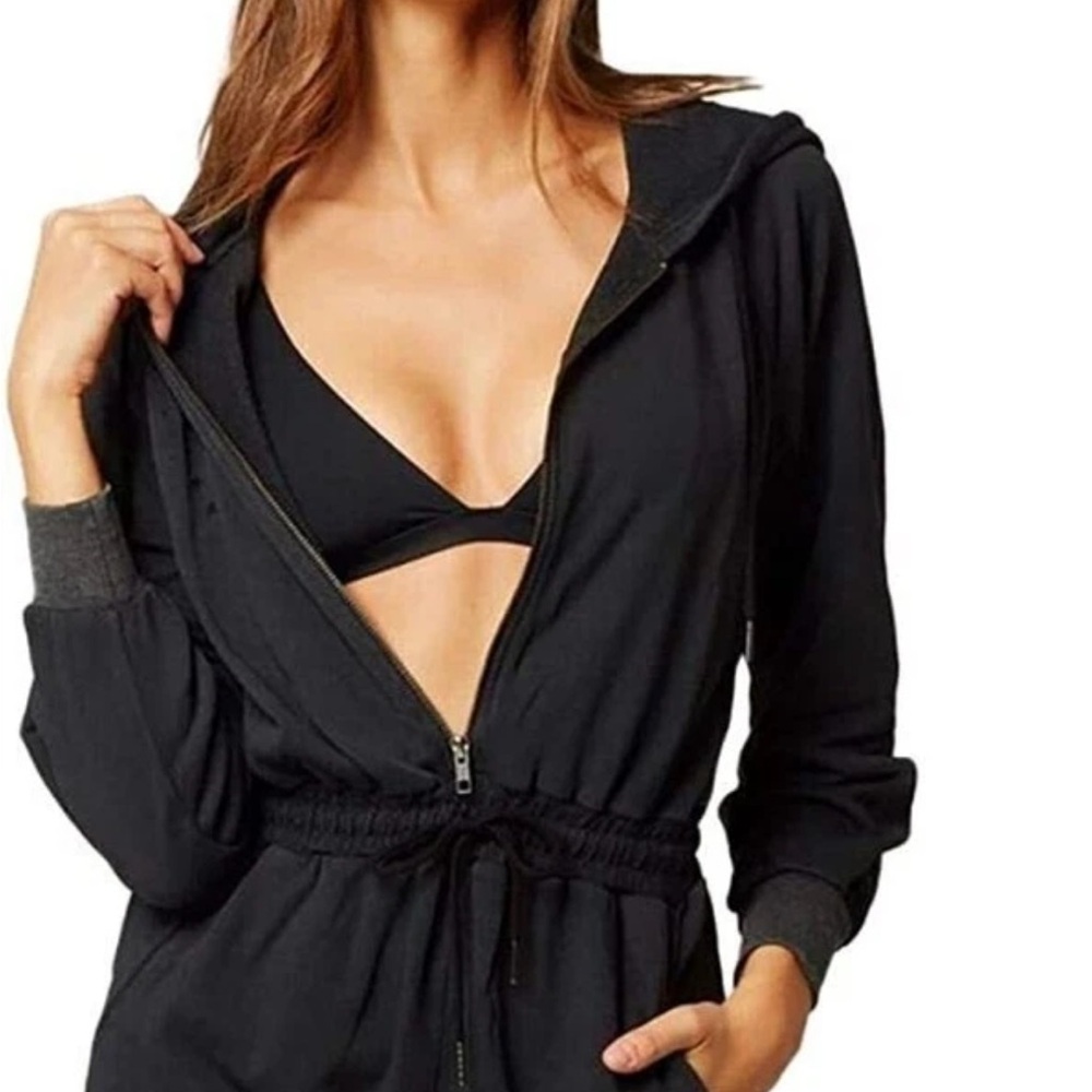 L*Space Black Zip-Up Hoodie